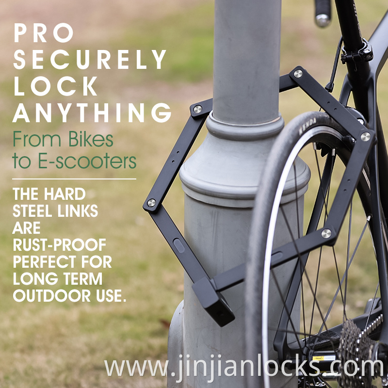 bike folding lock anti theft foldable lock for electric bicycle e-scooter Foldable Chain Bicycle Locks